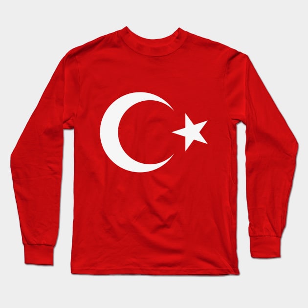 Turkey / Türkiye (Crescent & Star) Long Sleeve T-Shirt by MrFaulbaum